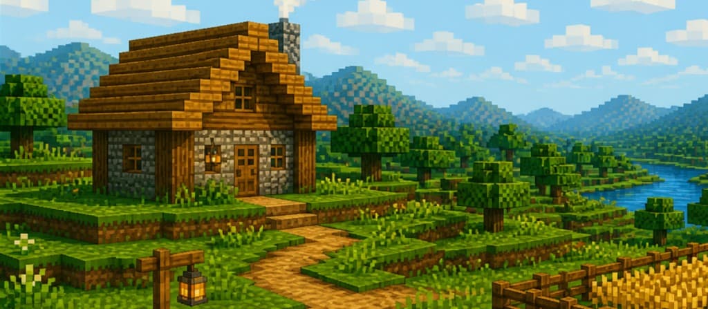 Minecraft-style landscape