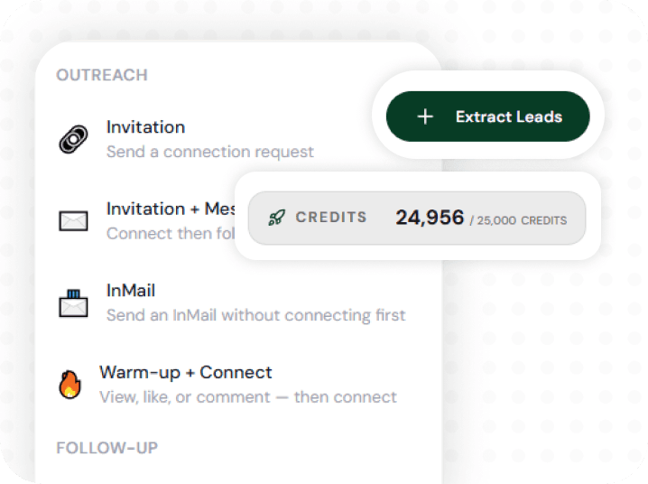 Outreach menu interface